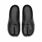 Deep Black Torgiano Leather Slip-On Mules top view