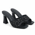 Deep Black Chios Slip-On Mules
