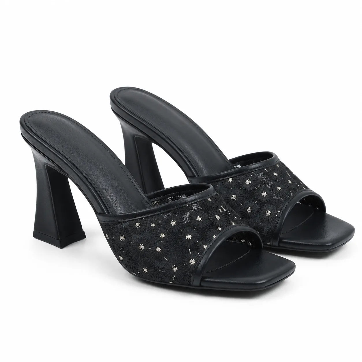 Deep Black Chios Slip-On Mules