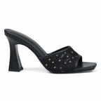 Deep Black Chios Slip-On Mules side view