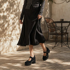 Black Suede Bevagna Buckle Microfiber Flats lifestyle scene