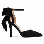 Deep Black Certaldo Buckle Microfiber Pumps side view