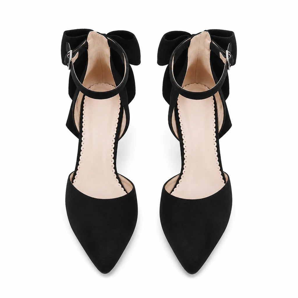 Deep Black Certaldo Buckle Microfiber Pumps top view