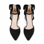 Deep Black Certaldo Buckle Microfiber Pumps top view