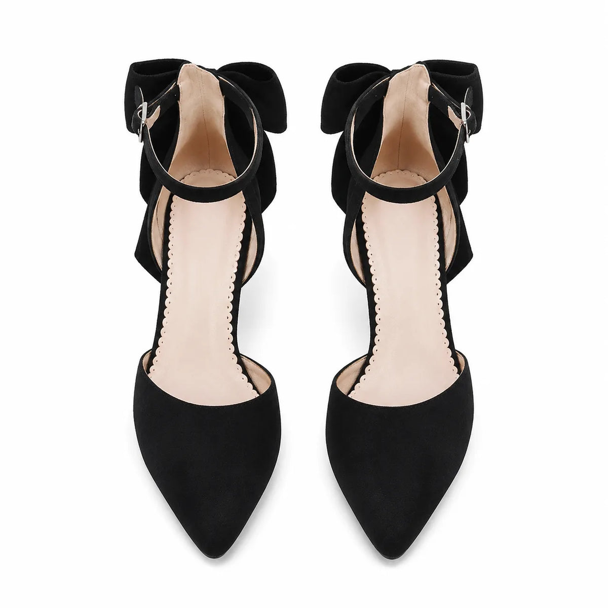 Deep Black Certaldo Buckle Microfiber Pumps top view