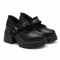 Deep Black Orbetello Buckle Microfiber Shoes