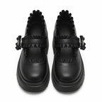 Deep Black Orbetello Buckle Microfiber Shoes top view