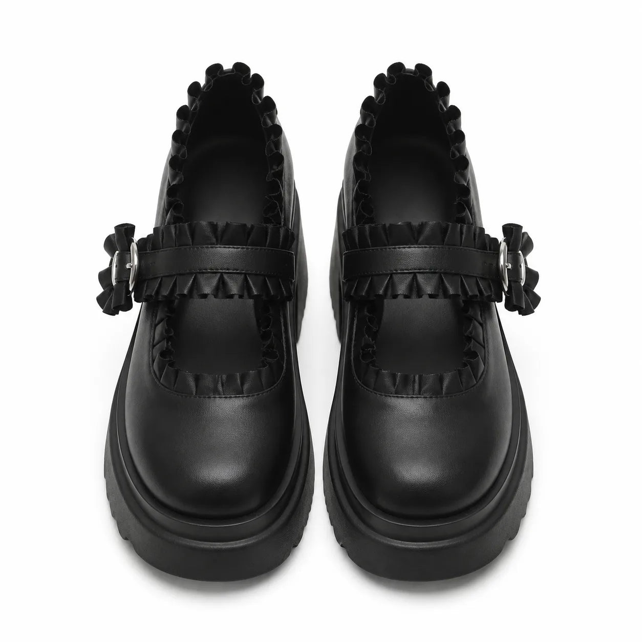 Deep Black Orbetello Buckle Microfiber Shoes top view