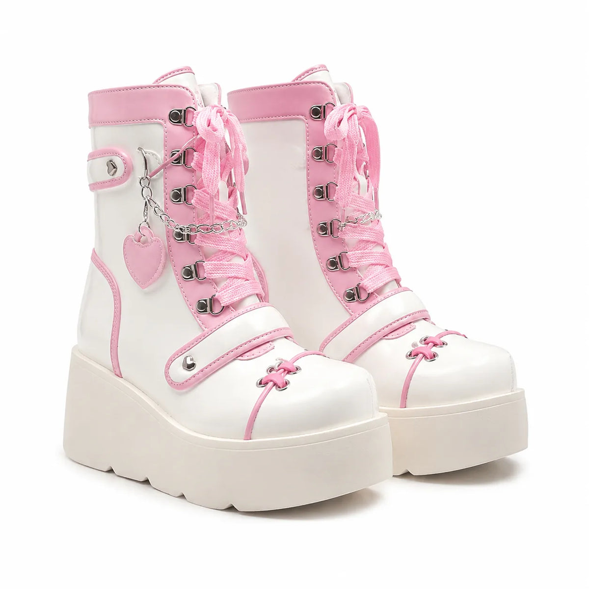 Dusty Rose Ventotene Patent Platform Boots