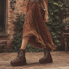 Rich Brown Ventotene Patent Platform Boots lifestyle scene
