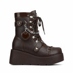 Rich Brown Ventotene Patent Platform Boots side view