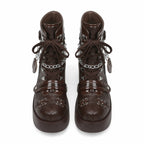 Rich Brown Ventotene Patent Platform Boots top view