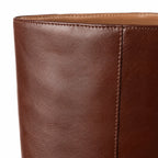 Dark Brown Duino Leather Block-Heel Boots close-up detail