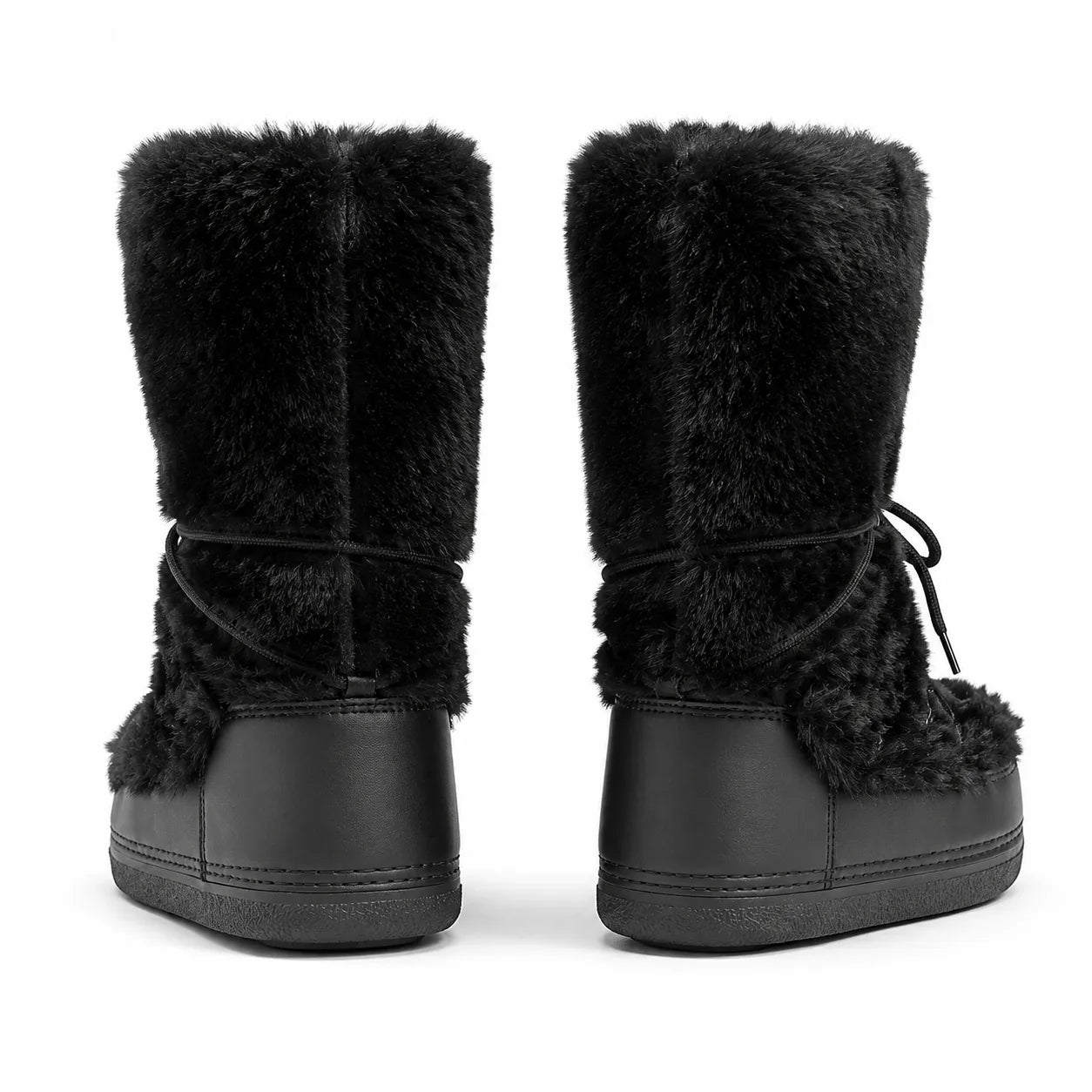 Deep Black Bergamo Mid-Calf Boots heel detail