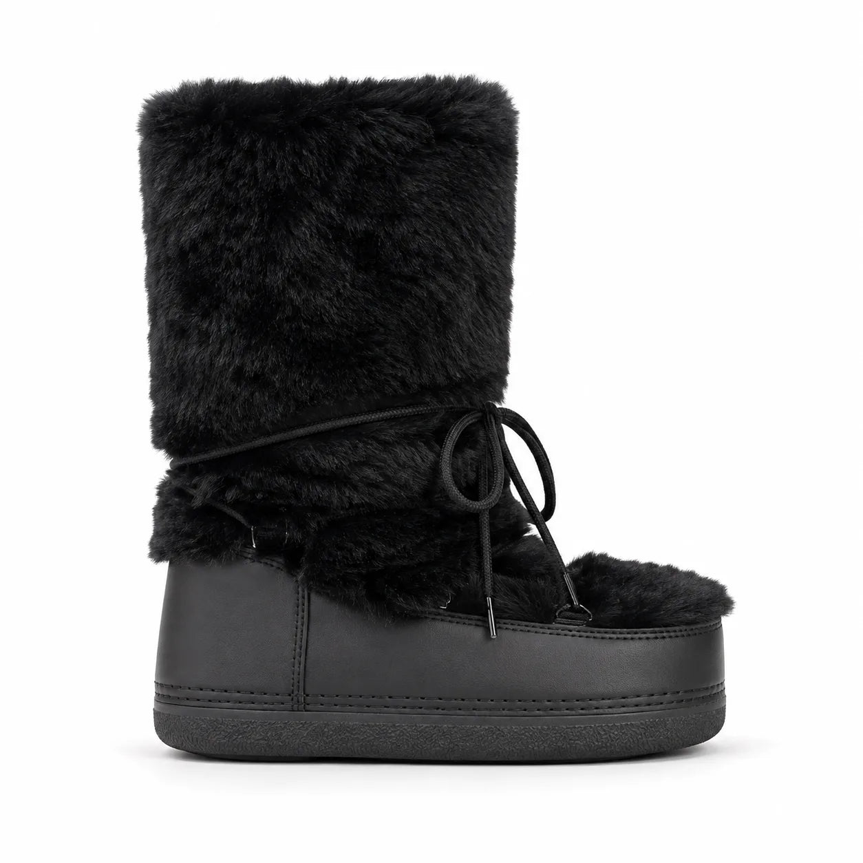 Deep Black Bergamo Mid-Calf Boots side view