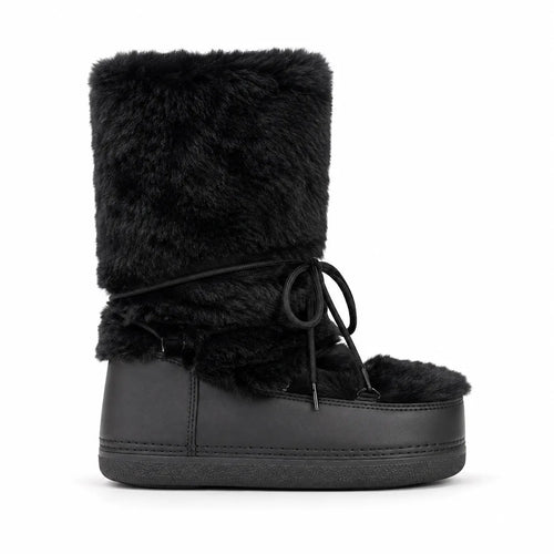 Deep Black Bergamo Mid-Calf Boots side view