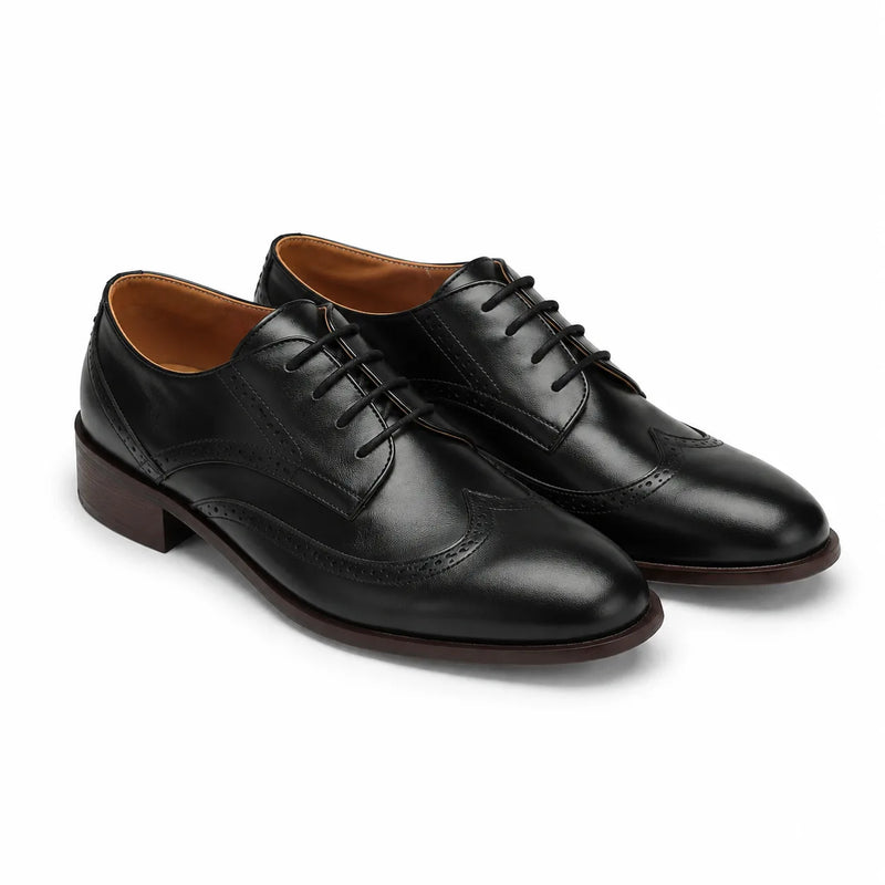 Deep Black Ikaria Lace-Up Brogues