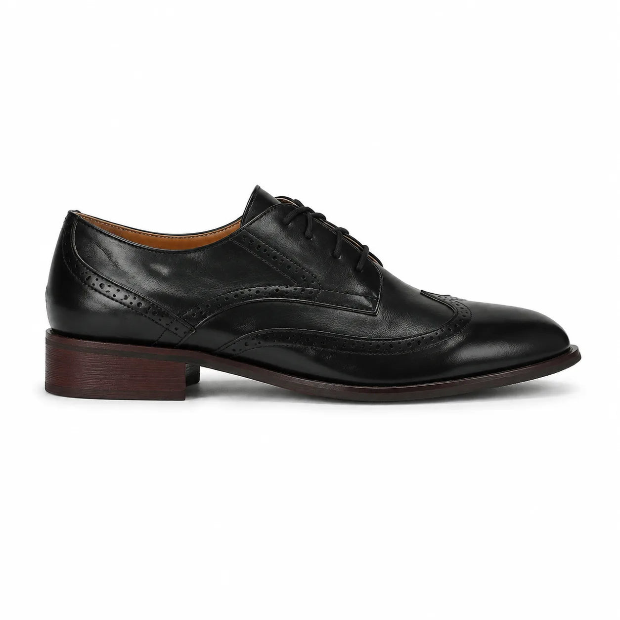 Deep Black Ikaria Lace-Up Brogues side view