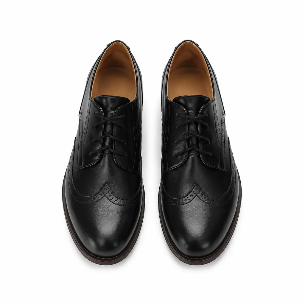 Deep Black Ikaria Lace-Up Brogues top view