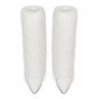 Cream Ivory Biella Leather Stiletto Boots top view