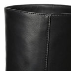 Deep Black Noli Square-Heel Boots close-up detail