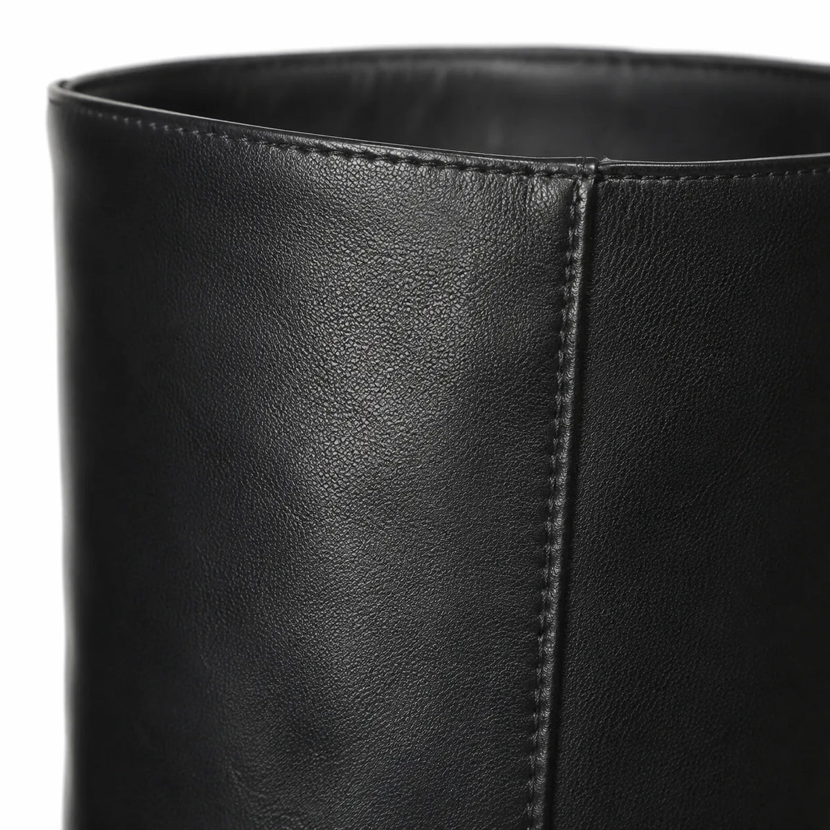 Deep Black Noli Square-Heel Boots close-up detail