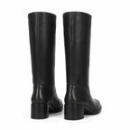 Deep Black Noli Square-Heel Boots heel detail