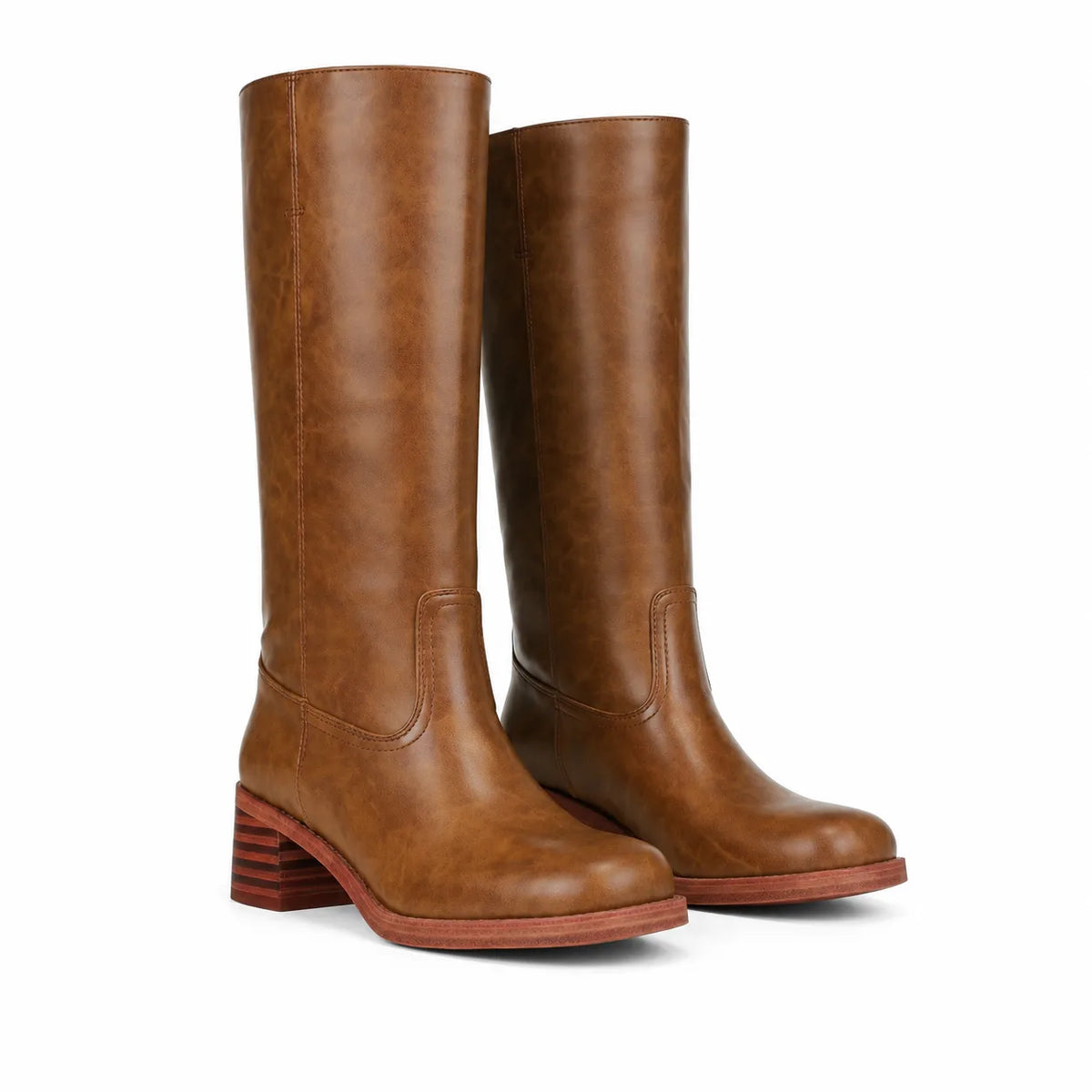 Rich Brown Noli Square-Heel Boots
