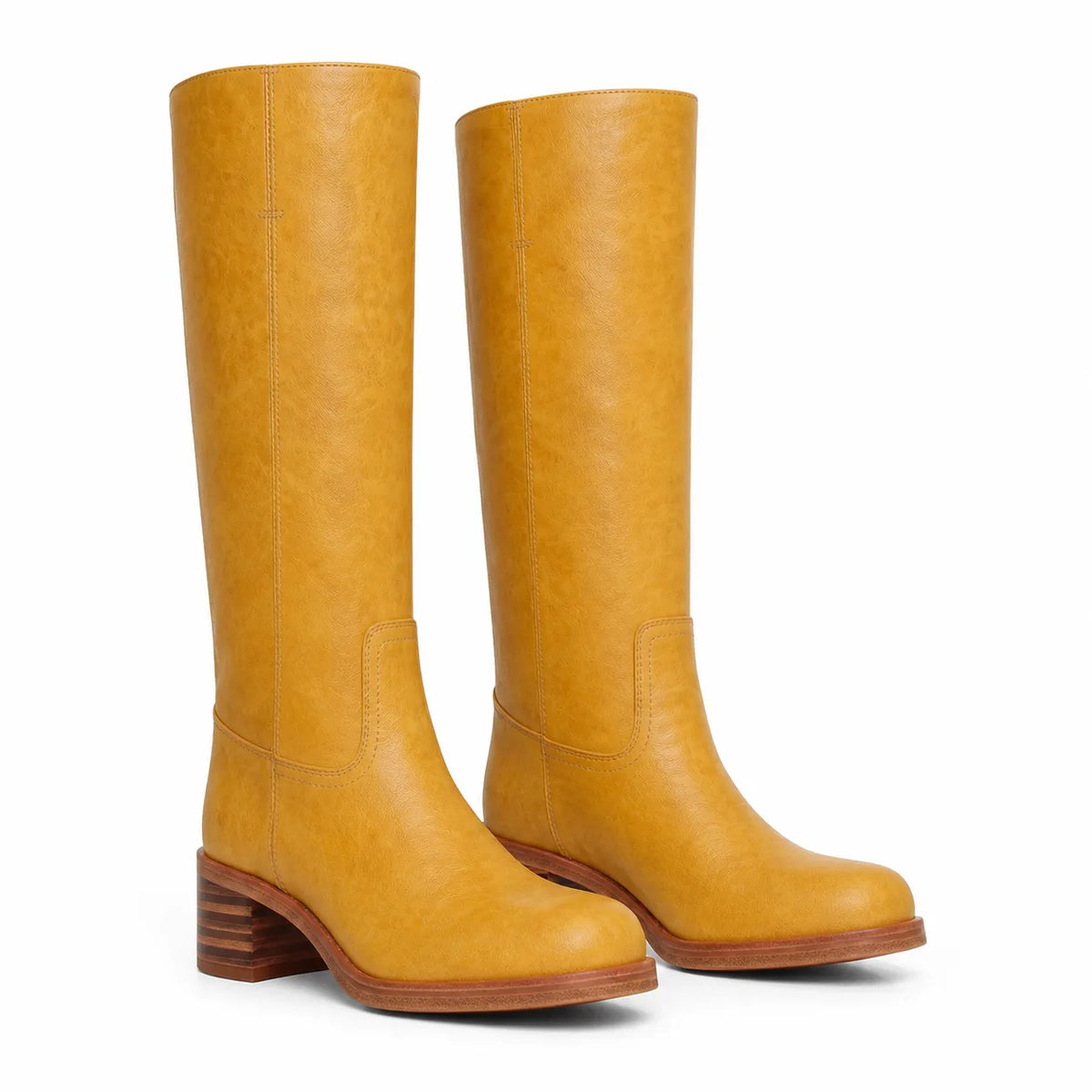 Butter Yellow Noli Square-Heel Boots