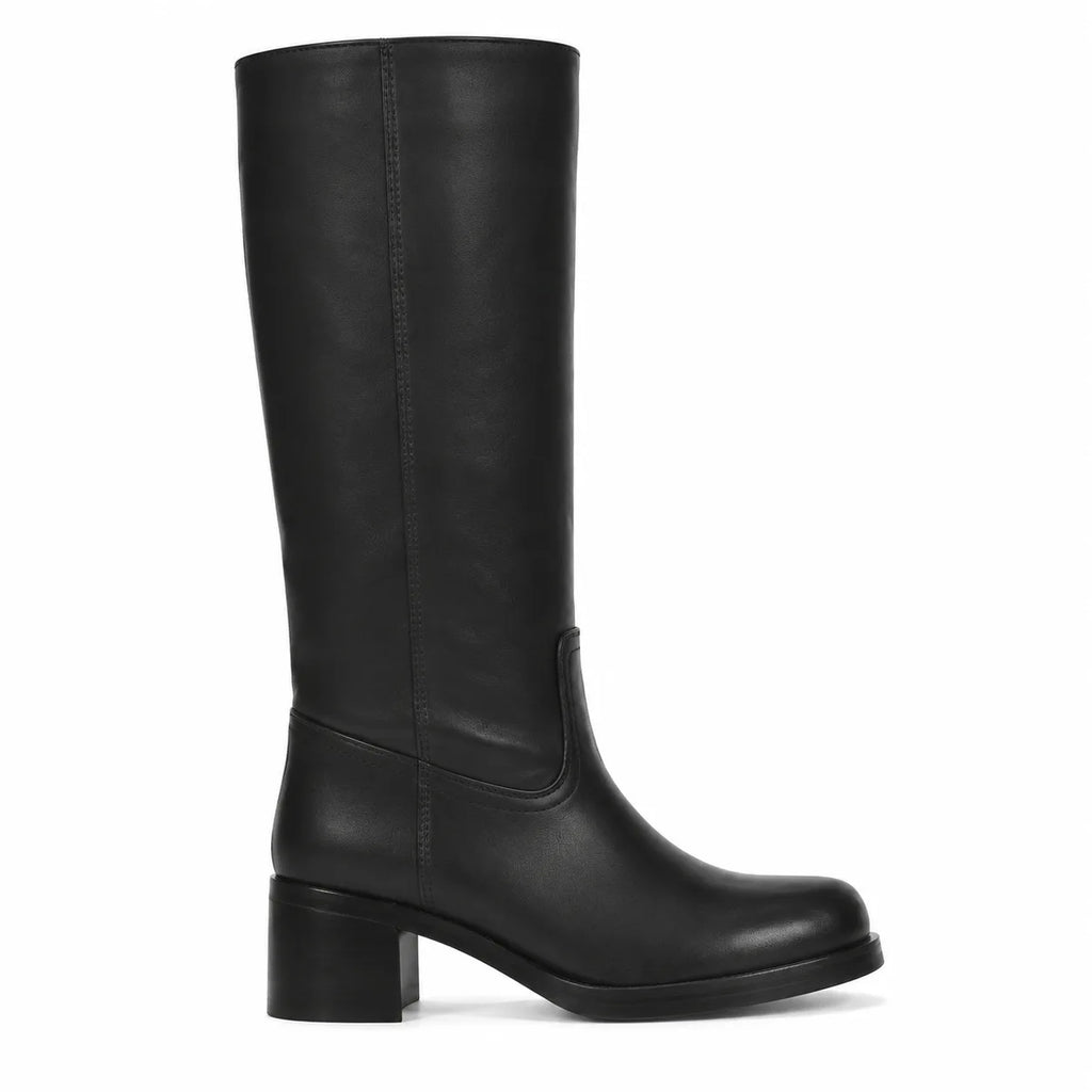 Deep Black Noli Square-Heel Boots side view