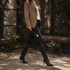 Deep Black Cuneo Leather Stiletto Boots lifestyle scene