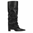 Deep Black Sistiana Slouchy Block-Heel Boots side view