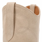 Apricot Suede Domodossola Embroidered Leather Boots close-up detail