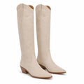 Apricot Suede Domodossola Embroidered Leather Boots