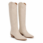 Apricot Suede Domodossola Embroidered Leather Boots