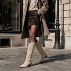 Apricot Suede Domodossola Embroidered Leather Boots lifestyle scene