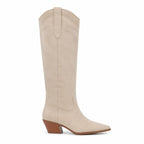 Apricot Suede Domodossola Embroidered Leather Boots side view