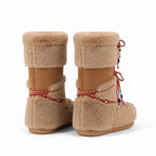 Warm Camel Brunico Sheepskin Mid-Calf Boots heel detail