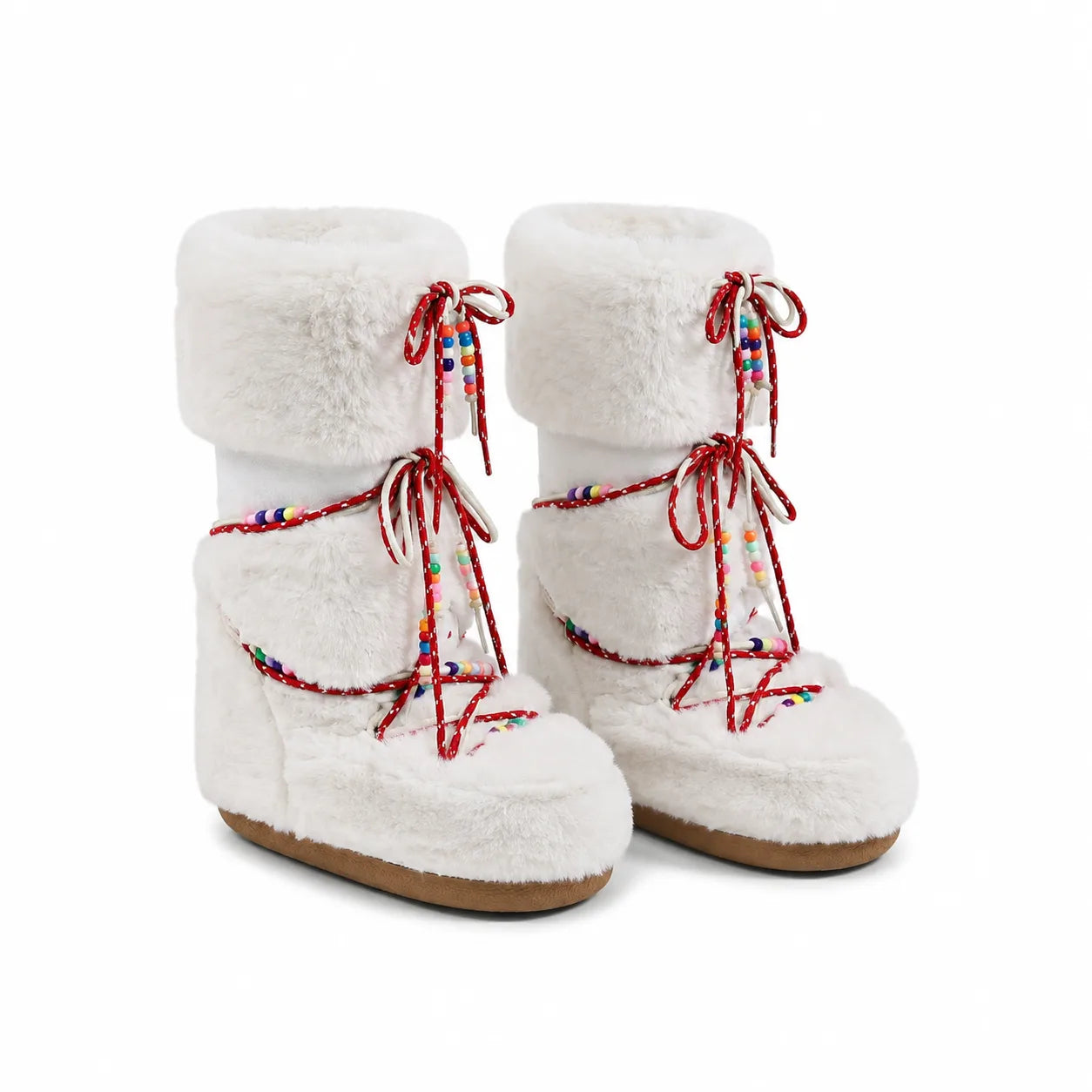 Cream Ivory Brunico Sheepskin Mid-Calf Boots
