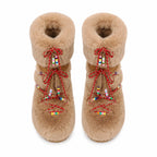 Warm Camel Brunico Sheepskin Mid-Calf Boots top view
