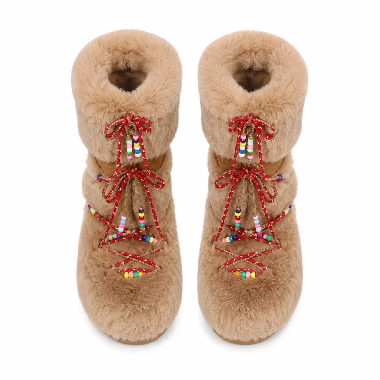 Warm Camel Brunico Sheepskin Mid-Calf Boots top view