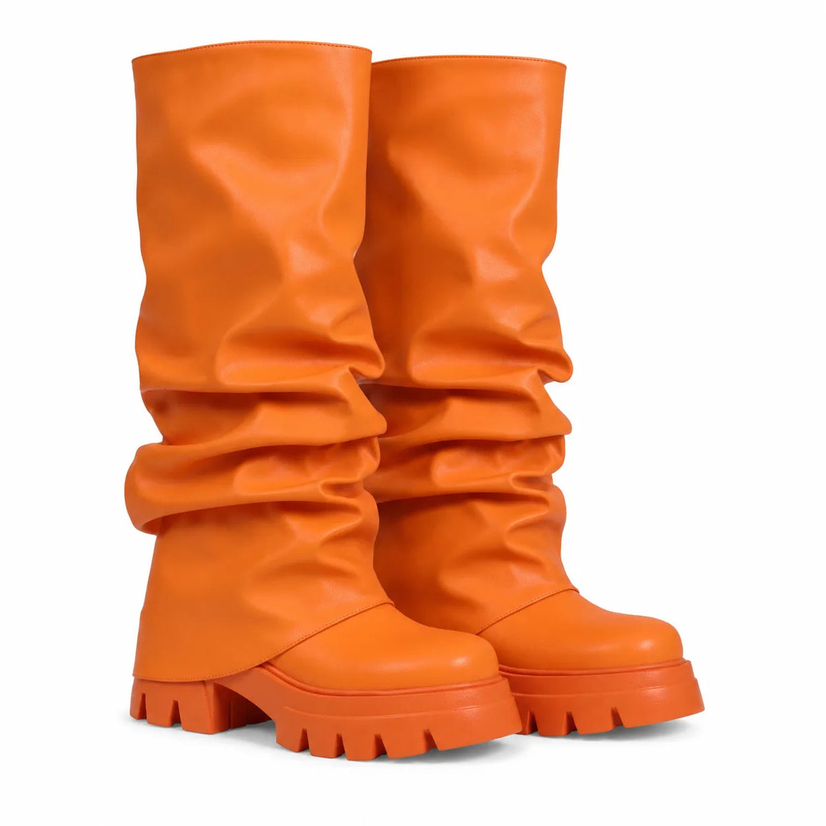 Soft Coral Parghelia Sheepskin Block-Heel Boots
