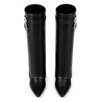 Deep Black Guarda Knee-High Boots top view