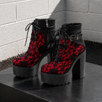Deep Black Tirano Microfiber Block-Heel Boots styled scene