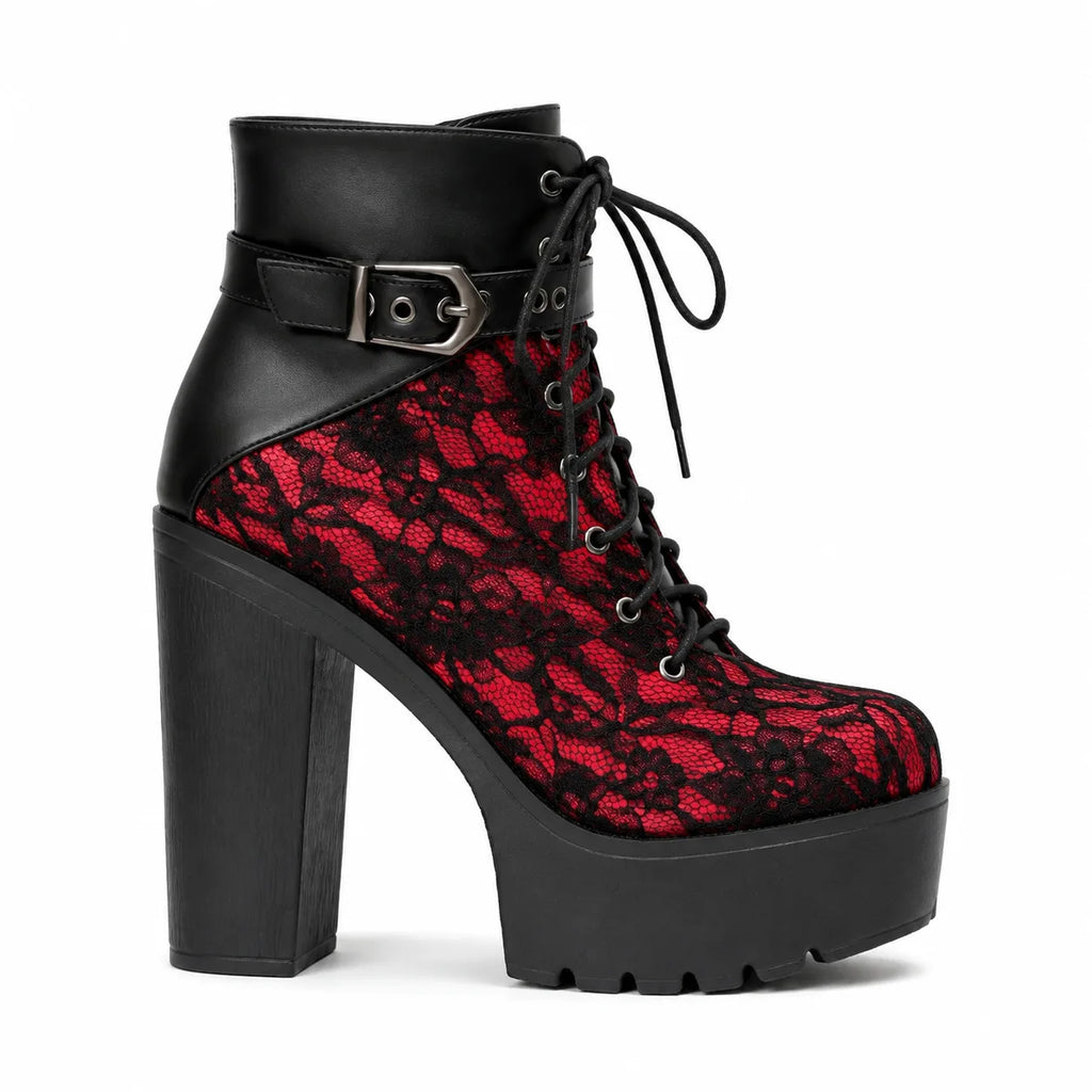 Deep Black Tirano Microfiber Block-Heel Boots side view