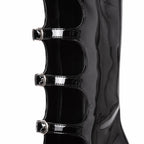 Black Patent Sondrio Buckle Leather Boots close-up detail