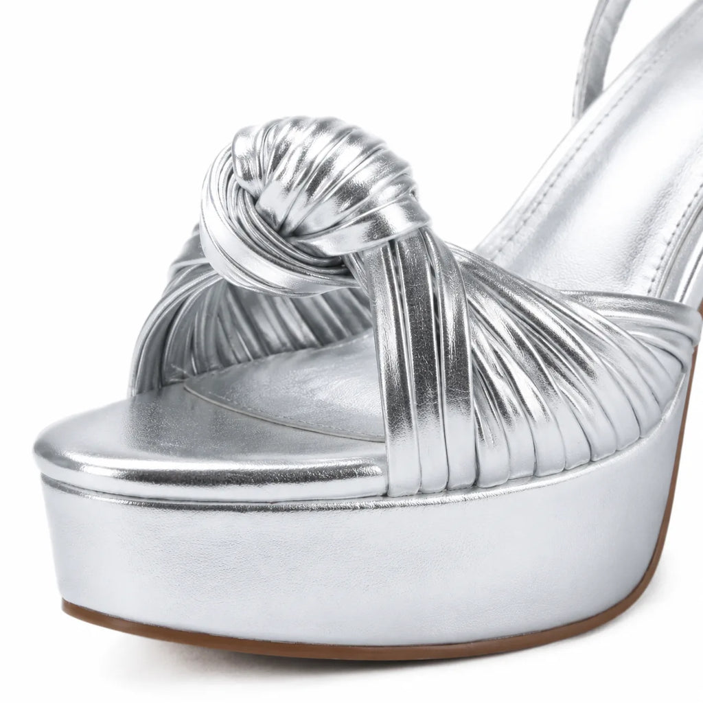 Soft Silver Pitigliano Microfiber Wedge Sandals close-up detail