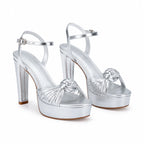 Soft Silver Pitigliano Microfiber Wedge Sandals