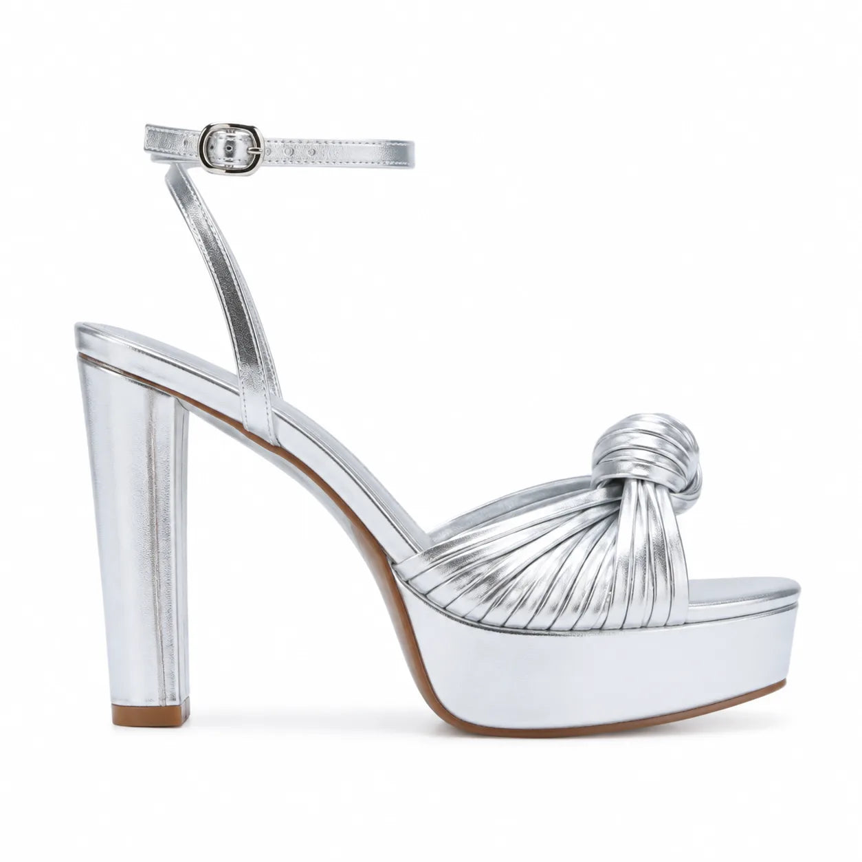 Soft Silver Pitigliano Microfiber Wedge Sandals side view