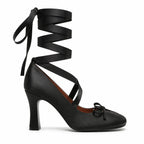 Deep Black Kalymnos Heels side view